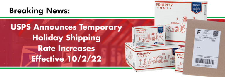 USPS Announces Temporary Rate Changes for Holiday Shipping, Effective 10/2/2022